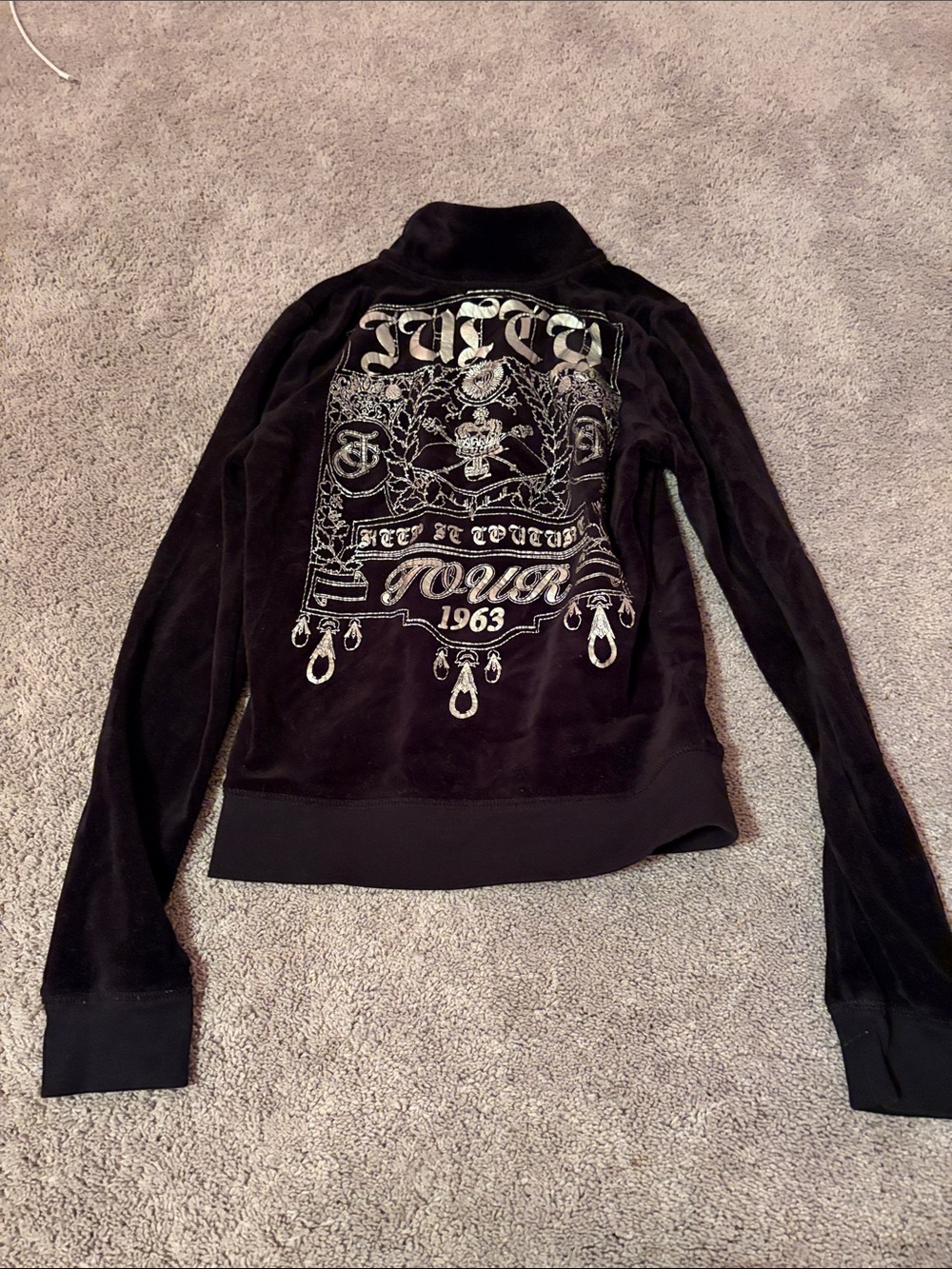 Juicy Couture Black Velvet Zip Jacket